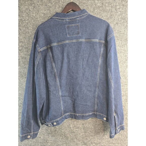 Levi’s Jean Jacket Trucker Men XXL Blue Dark Wash Cotton Stretch - Picture 7 of 8